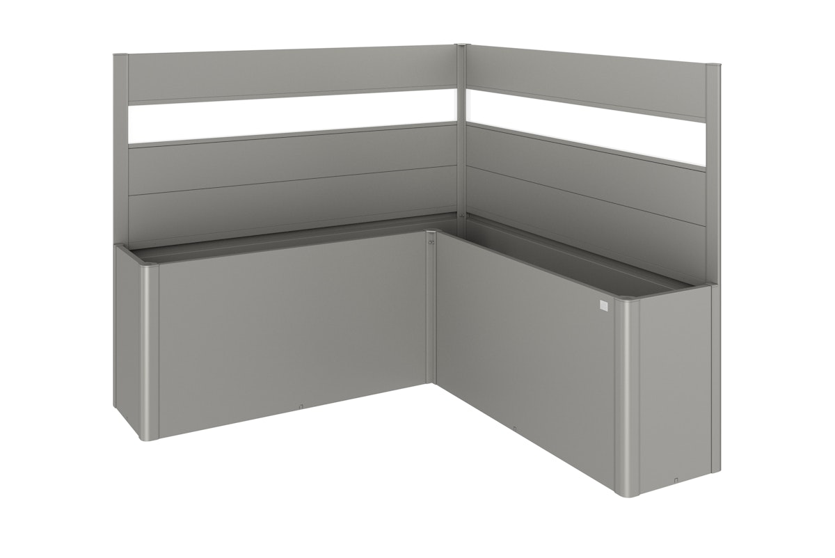 Biohort Sichtschutz mit Acrylglas-Paneel für Pflanzbeet Belvedere mit L-Form (2 Stück; für Gr. L100, L150, L200) Belvedere Gr. L200 (MINI, MIDI und MAXI) quarzgrau-metallic von Biohort
