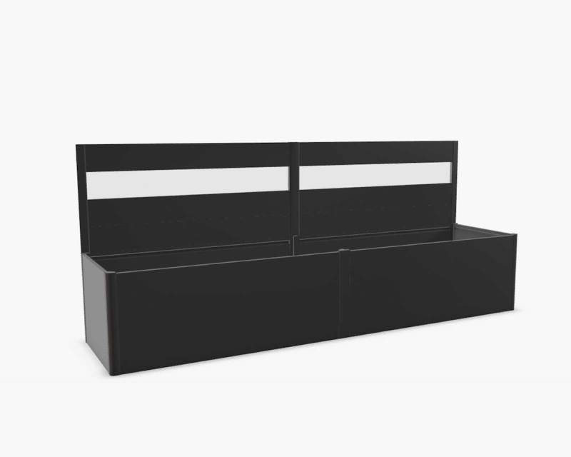Biohort Sichtschutz mit Acrylglas-Paneel für Hochbeet 4 m Seite, dunkelgrau-metallic von Biohort