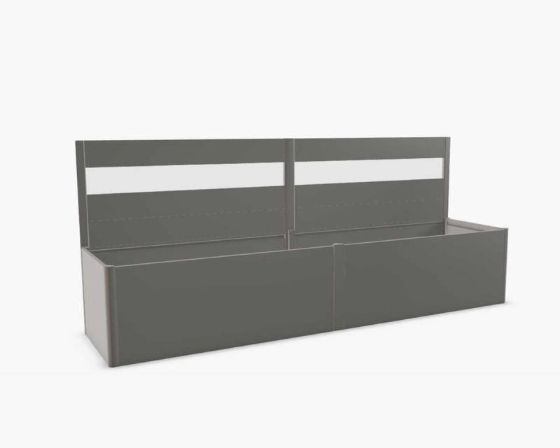 Biohort Sichtschutz mit Acrylglas-Paneel für Hochbeet 4 m Seite, quarzgrau-metallic von Biohort