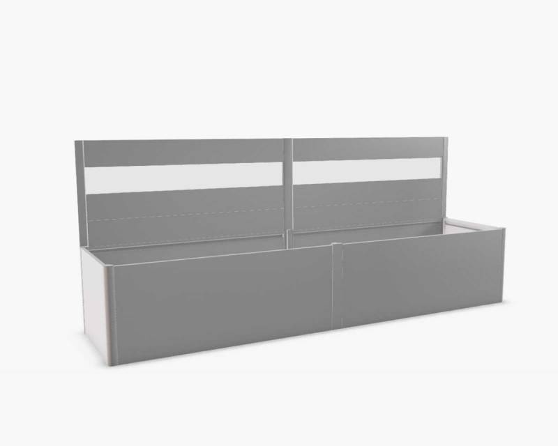 Biohort Sichtschutz mit Acrylglas-Paneel für Hochbeet 4 m Seite, silber-metallic von Biohort