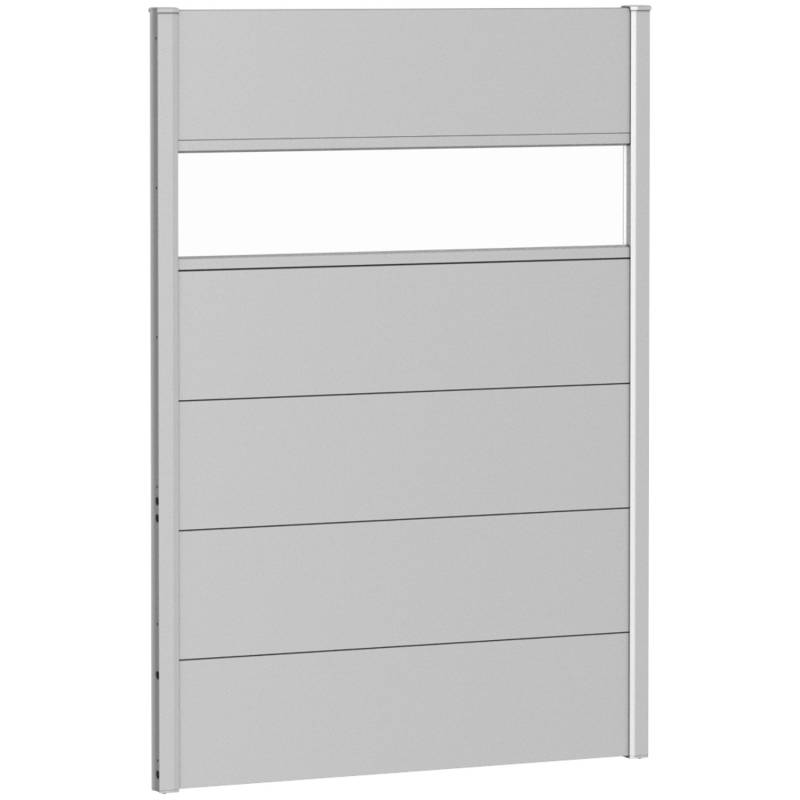 Biohort Wandpaneel Sichtschutz m. Acrylglas 100 cm x 135 cm Silber-Metallic von Biohort