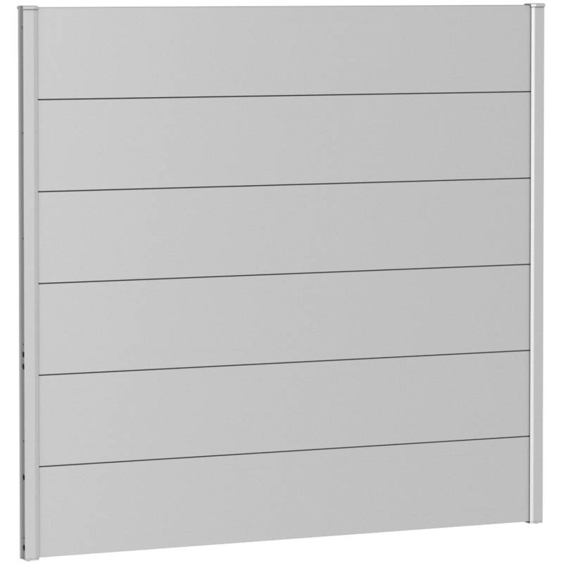 Biohort Wandpaneel Sichtschutz o. Acrylglas 150 cm x 135 cm Silber-Metallic von Biohort