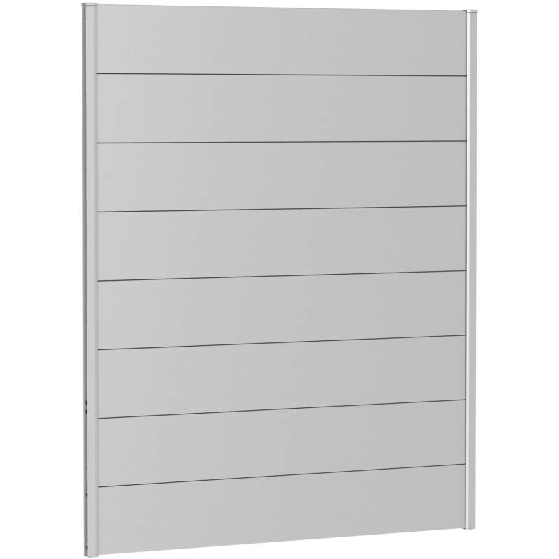 Biohort Wandpaneel Sichtschutz o. Acrylglas 150 cm x 180 cm Silber-Metallic von Biohort
