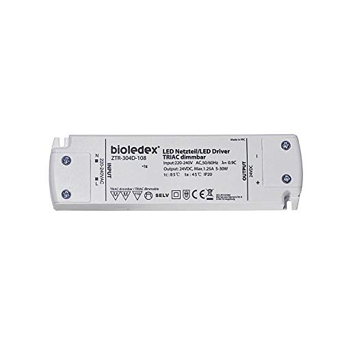 Bioledex 5-30W 24V DC LED Netzteil dimmbar TRIAC, 230VAC zu 24VDC Trafo von Bioledex
