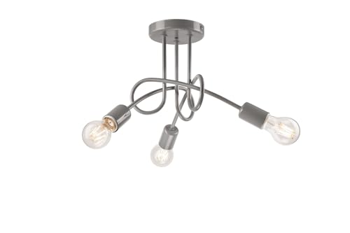 Bioledex Schwungvolle Deckenleuchte 3x E27 grau Metall Bioledex Schwungvolle Deckenleuchte 3x E27 grau Metall von Bioledex