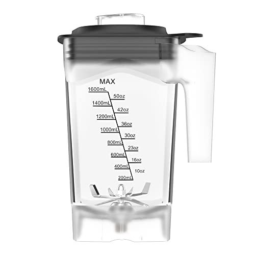 Viereckiger Behälter mit einem Fassungsvermögen von 1,6 Litern, kompatibel mit den Smoothie-Mixern Biolomix T5200/T5600/T5800/T5900. von Biolomix