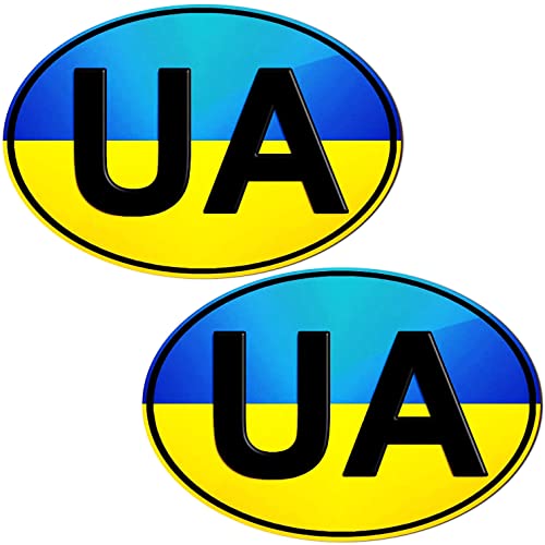 2 Stück Vinyl Ukraine Flagge Aufkleber Autoaufkleber Stickers Auto Moto Motorrad Fahrrad Helm Fenster Tuning B 212 von Biomar Labs