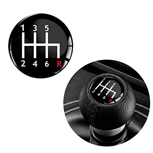 Biomar Labs® 1 x Schalthebel Aufkleber 3D Gel Silikon Sticker Schaltknauf Emblem 6-Gang Autoaufkleber S 58 von Biomar Labs