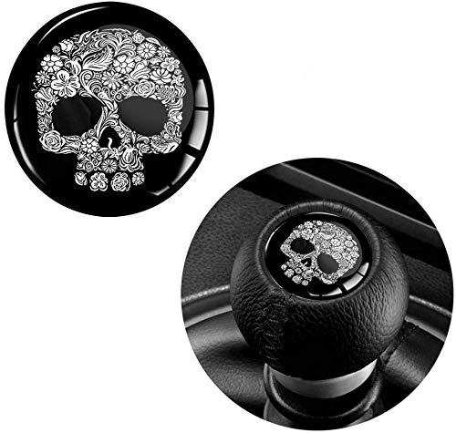 Biomar Labs® 1 x Schalthebel Aufkleber 3D Gel Silikon Sticker Schaltknauf Emblem Punisher Skull Schädel Totenkopf Auto S 67 von Biomar Labs