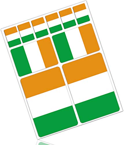Biomar Labs® 10 x Vinyl Aufkleber Autoaufkleber Stickers Fahne Flagge Ireland Irland Irisch Irländisch Auto Moto Motorrad Fahrrad Scooter Fenster D 29 von Biomar Labs