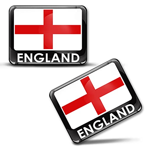 Biomar Labs® 2 x 3D Aufkleber England Englische Flagge St George Kreuz F 182 von Biomar Labs