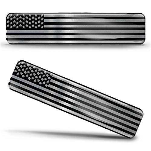 Biomar Labs® 2 x Aufkleber 3D Gel Silikon Silber Stickers Vereinigte Staaten Amerika America USA Flag Flagge Fahne Autoaufkleber F 128 von Biomar Labs