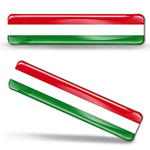 Biomar Labs® 2 x Aufkleber 3D Gel Silikon Stickers Hungary Ungarn Ungarisch Flag Flagge Fahne Autoaufkleber F 11 von Biomar Labs