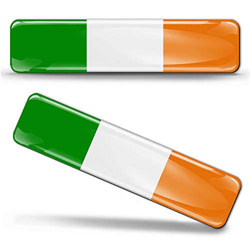 Biomar Labs® 2 x Aufkleber 3D Gel Silikon Stickers Irland Ireland Irische Flag Flagge Fahne Autoaufkleber F 12 von Biomar Labs