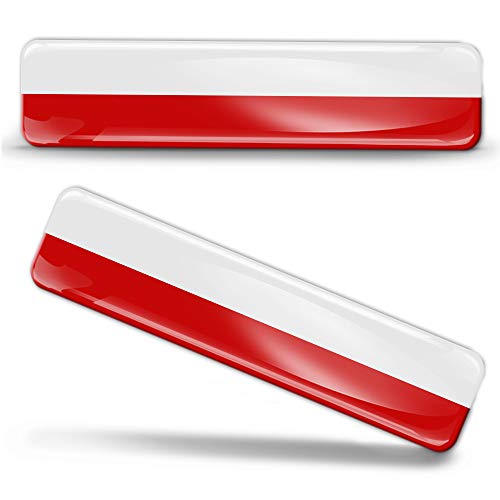 Biomar Labs® 2 x Aufkleber 3D Gel Silikon Stickers Poland Flag Polen Polnische Flagge Fahne Flag Autoaufkleber F 16 von Biomar Labs