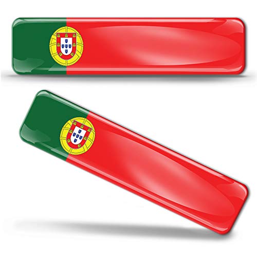 Biomar Labs® 2 x Aufkleber 3D Gel Silikon Stickers Portugal Flag Portugiesisch Flagge Fahne Autoaufkleber F 17 von Biomar Labs