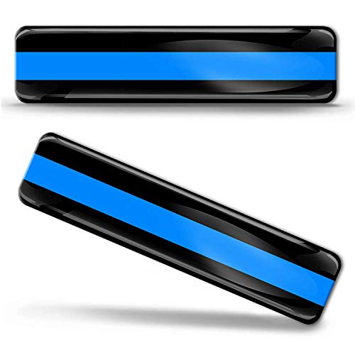 Biomar Labs® 2 x Aufkleber 3D Gel Silikon Stickers UK USA Americanische Polizei Dünne Blaue Linie Flagge Thin Blue Line Police Flag Fahne Autoaufkleber F 35 von Biomar Labs