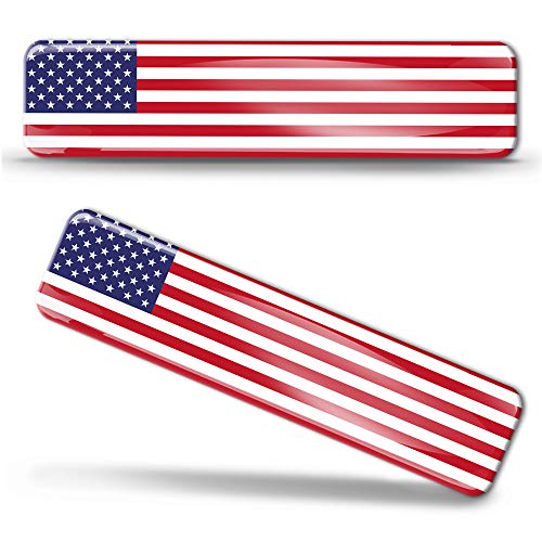 Biomar Labs® 2 x Aufkleber 3D Gel Silikon Stickers Vereinigte Staaten Amerika America USA Flag Flagge Fahne Autoaufkleber F 27 von Biomar Labs