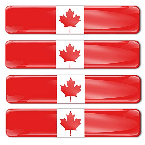 Biomar Labs® 4 x Aufkleber 3D Gel Silikon Stickers Canada Flag Kanada Kanadische Flagge Fahne Autoaufkleber F 3 von Biomar Labs