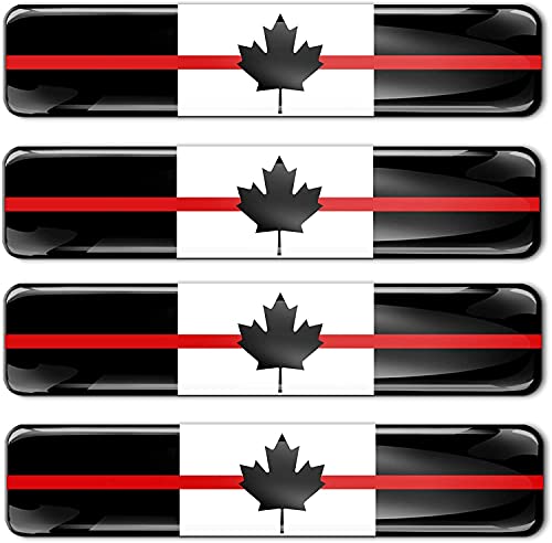 Biomar Labs® 4 x Aufkleber 3D Gel Silikon Stickers Kanada Kanadische Canada Thin Red/Rot Line Dünne Linie Flag Flagge Fahne Autoaufkleber F 61 Z* von Biomar Labs