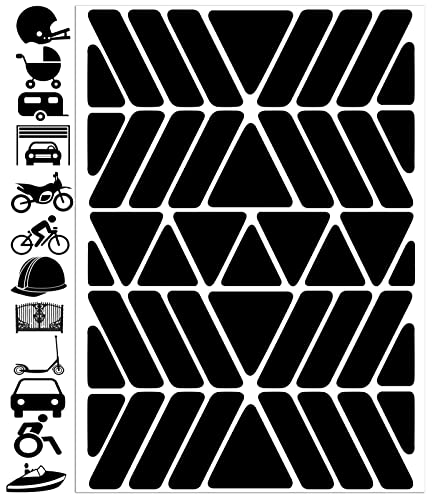 Biomar Labs - Reflektoren Fahrrad - Reflektierende Aufkleber Reflexfolie Schwarz Stickers Set (45 Stück) - für Fahrrad Roller - Reflektoren Kinder Kinderwagen - Selbstklebende folie D 75 von Biomar Labs