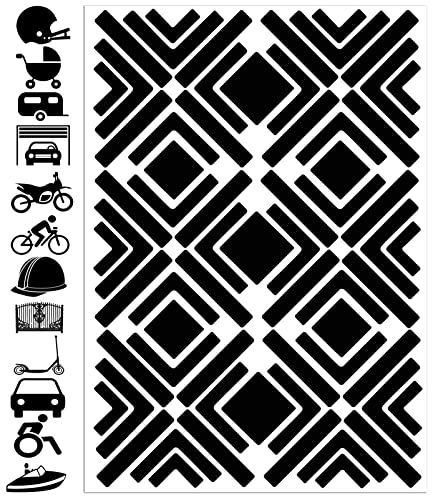 Biomar Labs - Reflektoren Fahrrad - Reflektierende Aufkleber Reflexfolie Schwarz Stickers Set (65 Stück) - für Fahrrad Roller - Reflektoren Kinder Kinderwagen - Selbstklebende folie D 76 von Biomar Labs