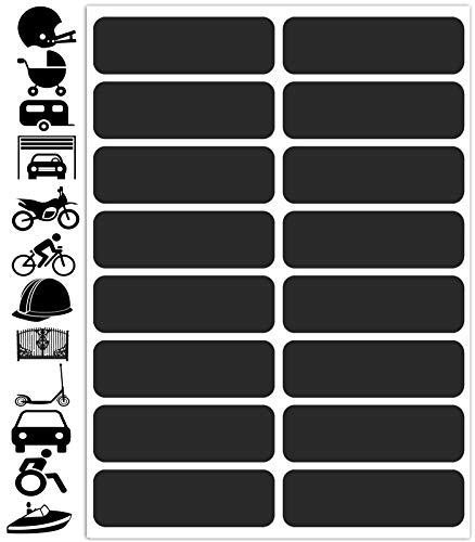Biomar Labs - Reflektoren Fahrrad - Reflektierende Aufkleber Reflexfolie Schwarz Stickers Set (16 Stück) - für Fahrrad Roller - Reflektoren Kinder Kinderwagen - Selbstklebende folie D 63 von Biomar Labs