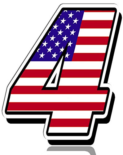Biomar Labs® Startnummer Nummern Auto Moto Vinyl Aufkleber Amerika USA Nationalflagge Flagge Sticker Motorrad Motocross Motorsport Racing Nummer Tuning 4, N 304 von Biomar Labs