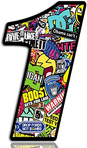 Biomar Labs Startnummer Nummern Auto Moto Vinyl Aufkleber Bomb Sticker Stickerbomb Motorrad Motocross Motorsport Racing Nummer Tuning (1) N 201 von Biomar Labs
