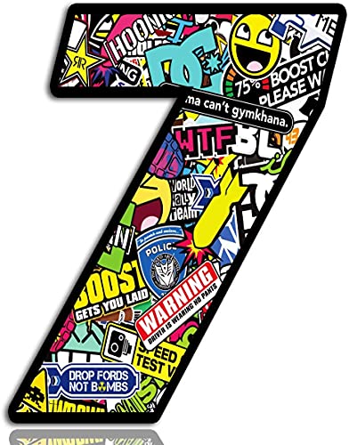 Biomar Labs® Startnummer Nummern Auto Moto Vinyl Aufkleber Bomb Sticker Stickerbomb Motorrad Motocross Motorsport Racing Nummer Tuning (7) von Biomar Labs