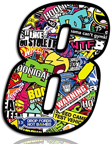 Biomar Labs® Startnummer Nummern Auto Moto Vinyl Aufkleber Bomb Sticker Stickerbomb Motorrad Motocross Motorsport Racing Nummer Tuning (8) von Biomar Labs
