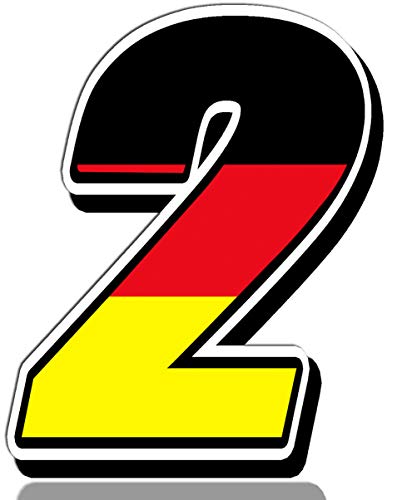 Biomar Labs® Startnummer Nummern Auto Moto Vinyl Aufkleber Deutschland Germany Nationalflagge Flagge Sticker Motorrad Motocross Motorsport Racing Nummer Tuning 2, N 252 Z von Biomar Labs