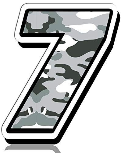 Biomar Labs® Startnummer Nummern Auto Moto Vinyl Aufkleber Sticker Grau Tarnung Camouflage Motorrad Motocross Motorsport Racing Nummer Tuning 7, N 237 von Biomar Labs