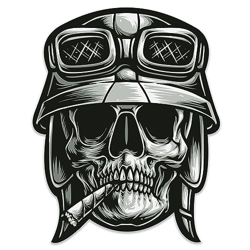 Biomar Labs 1 x Vinyl Aufkleber Totenkopf Schädel Skull Biker Autoaufkleber Sticker Auto Motorrad Fahrrad Fenster Tür Helm Scooter B 57 von Biomar Labs