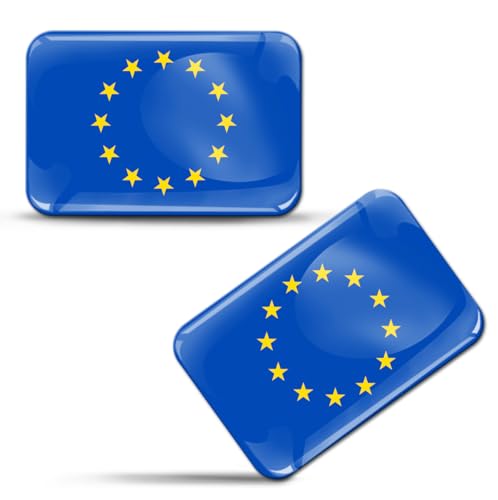 Biomar Labs 2 x 3D Europäische Union Flagge gewölbt Silikon Aufkleber EU Flagge Decals für Auto Motorrad Helm F 244 Neu von Biomar Labs
