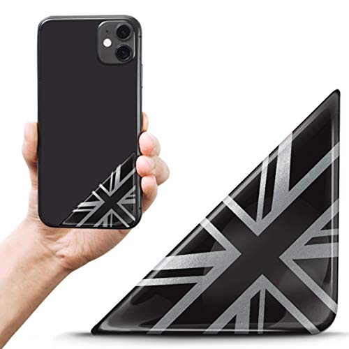 Biomar Labs 2 x 3D Gel Silikon Aufkleber Nummernschild Kennzeichen Tuning Auto Helm Tablet Laptop Handy UK Großbritannien Union Jack Flagge Fahne Silber F 141 von Biomar Labs