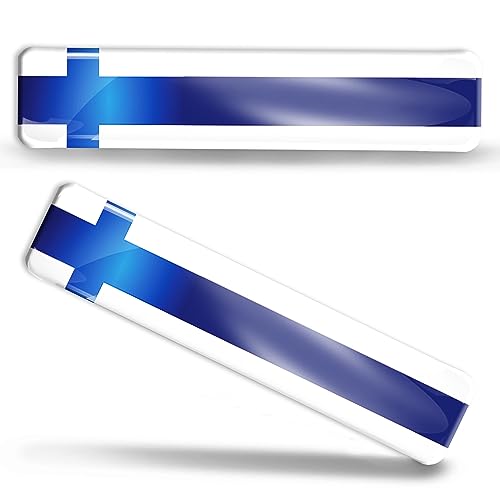 Biomar Labs 2 x Aufkleber 3D Gel Silikon Stickers Finnland Finland Finnländisch Finnisch Flagge Flag Fahne Autoaufkleber F 7 von Biomar Labs