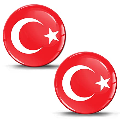 Biomar Labs 2 x Aufkleber 3D Gel Silikon Türkei Türkische Nationalflagge Flagge Fahne Aufkleber Autoaufkleber Auto Motorrad Fahrrad Fenster Handy Laptop PC Tablet Tür KS 211 von Biomar Labs