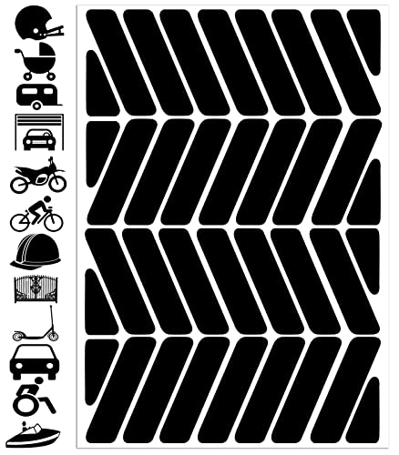Biomar Labs - Reflektoren Fahrrad - Reflektierende Aufkleber Reflexfolie Schwarz Stickers Set (36 Stück) - für Fahrrad Roller - Reflektoren Kinder Kinderwagen - Selbstklebende folie D 78 von Biomar Labs