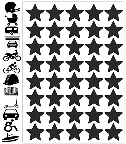 Biomar Labs - Reflektoren Fahrrad - Reflektierende Aufkleber Reflexfolie Schwarz Stickers Set (40 Stück) - für Fahrrad Roller - Reflektoren Kinder Kinderwagen - Selbstklebende folie D 64 von Biomar Labs