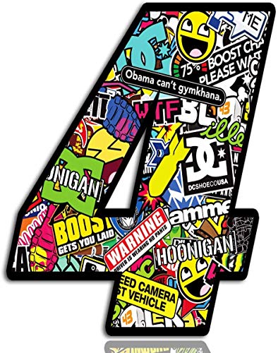 Biomar Labs Startnummer Nummern Auto Moto Vinyl Aufkleber Bomb Sticker Stickerbomb Motorrad Motocross Motorsport Racing Nummer Tuning (4) N 204 von Biomar Labs