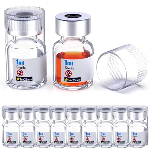Biomed Solutions Sterile leere Phiole mit wiederverwendbarem Kunststoffdeckel, fertig zum Befüllen von Glasbehältern, Flüssigkeitsinjektionsflasche versiegelt mit selbstheilendem Injektionsanschluss Biomed Solutions Sterile leere Phiole mit wiederverwendbarem Kunststoffdeckel, fertig zum Befüllen von Glasbehältern, Flüssigkeitsinjektionsflasche versiegelt mit selbstheilendem Injektionsanschluss von Biomed Solutions