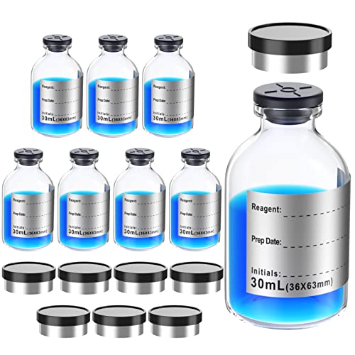 Empty Sterile Vial with Separate Butyl Rubber Stopper and Flip Cap, Removable, After Filling, Must be Sealed by CrimpperType 1 Borosilicate Glass Tube, Individually Wrapped (30ml, Pack of 8) von Biomed Solutions