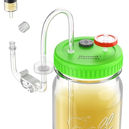 Verbesserter Lliquid-Kulturdeckel mit Schlauch für Medienextraktion, Standard-Maurerglas, Mykologie-Tubendeckel für Pilzzucht (1 Stück) von Biomed Solutions