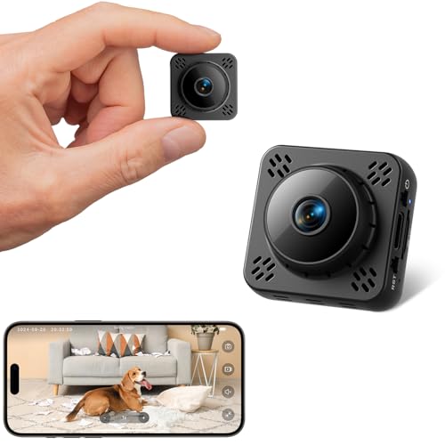 Bionadro Mini Kamera Überwachung Innen | Überwachungskamera mit Magnet | Kostenloser Cloud-Speicher,HD Mini Kamera Live Übertragung Handy WLAN, MicroSD Speicherung, Bewegungserkennung & Nachtsicht von Bionadro