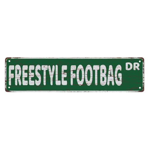 Blechschild Freestyle Footbag Dr. Vintage Metallschild Retro Metallschild Bar Pub Poster Wandkunst Dekor Blechschild 10 x 40 cm Blechschild Freestyle Footbag Dr. Vintage Metallschild Retro Metallschild Bar Pub Poster Wandkunst Dekor Blechschild 10 x 40 cm von Bioonce