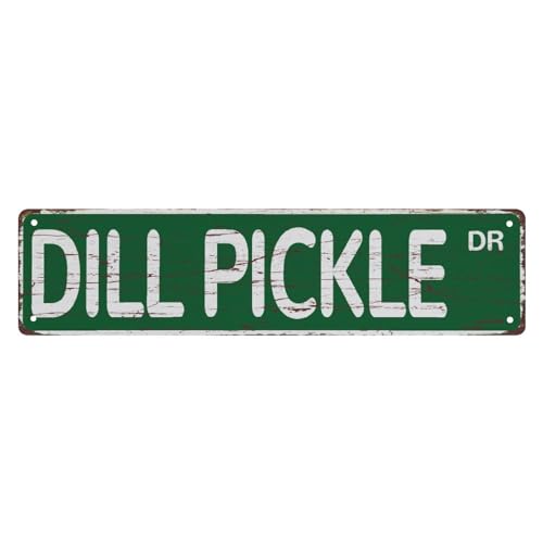Straßenschild Metall-Blechschilder Dill Pickle Drive Vintage Metallschild Retro Metallschild Bar Pub Poster Wandkunst Dekor Blechschild 10 x 40 cm Straßenschild Metall-Blechschilder Dill Pickle Drive Vintage Metallschild Retro Metallschild Bar Pub Poster Wandkunst Dekor Blechschild 10 x 40 cm von Bioonce