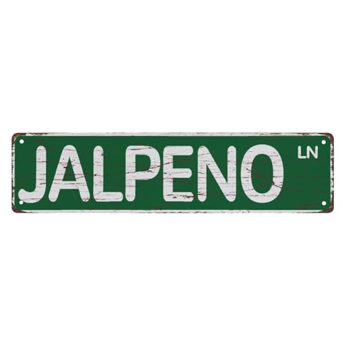 Straßenschild Metall-Blechschilder Jalpeno Lane Vintage Metallschild Retro Metallschild Bar Pub Poster Wandkunst Dekor Blechschild 10 x 40 cm Straßenschild Metall-Blechschilder Jalpeno Lane Vintage Metallschild Retro Metallschild Bar Pub Poster Wandkunst Dekor Blechschild 10 x 40 cm von Bioonce