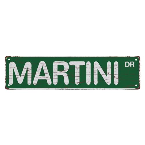 Straßenschild Metall-Blechschilder Martini Drive Vintage Metallschild Retro Metallschild Bar Pub Poster Wandkunst Dekor Blechschild 10 x 40 cm von Bioonce