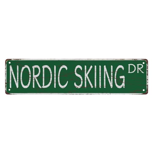 Straßenschild Nordic Skiing Dr. The Unique Wall Decoration Of The Vintage Diner Metal Tin Sign Shop Cafe Restaurant 4X16 Inches Straßenschild Nordic Skiing Dr. The Unique Wall Decoration Of The Vintage Diner Metal Tin Sign Shop Cafe Restaurant 4X16 Inches von Bioonce